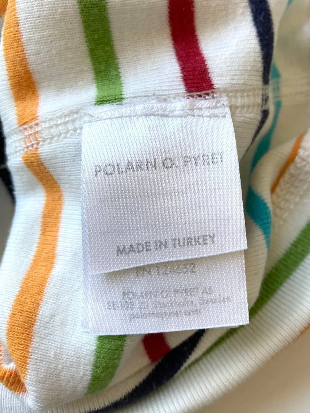 Polarn O. Pyret Sweden Kids Striped Cotton Beanie Hat 48-50 cm 9M-2Y